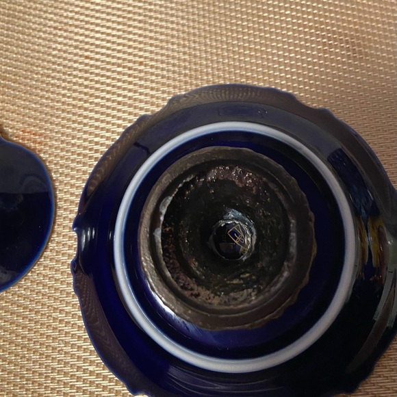 2 JLMENAU - ECHT KOBALT TRINKET dishes, one on pedestal. Beautiful. Vintage - Picture 7 of 7